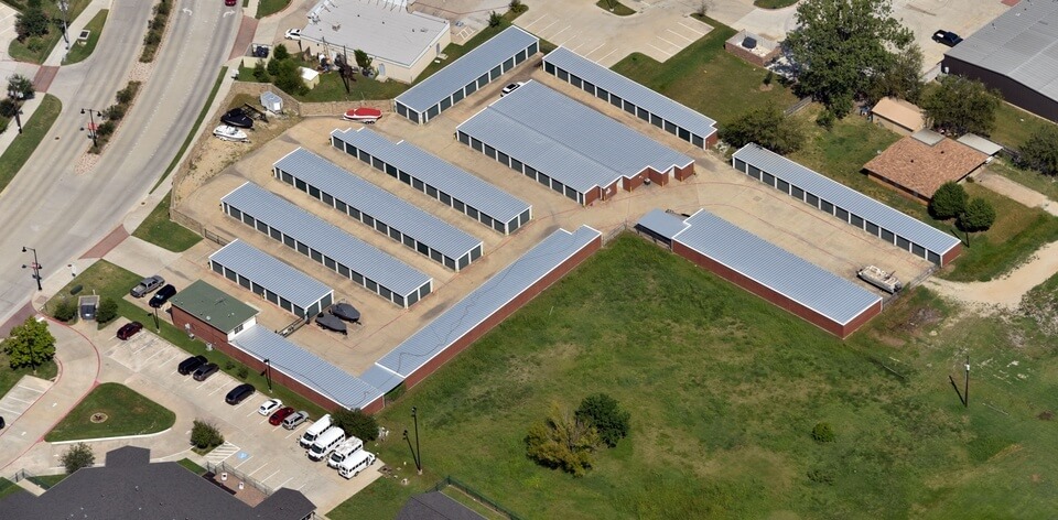 Storage units with new commercial roof on them