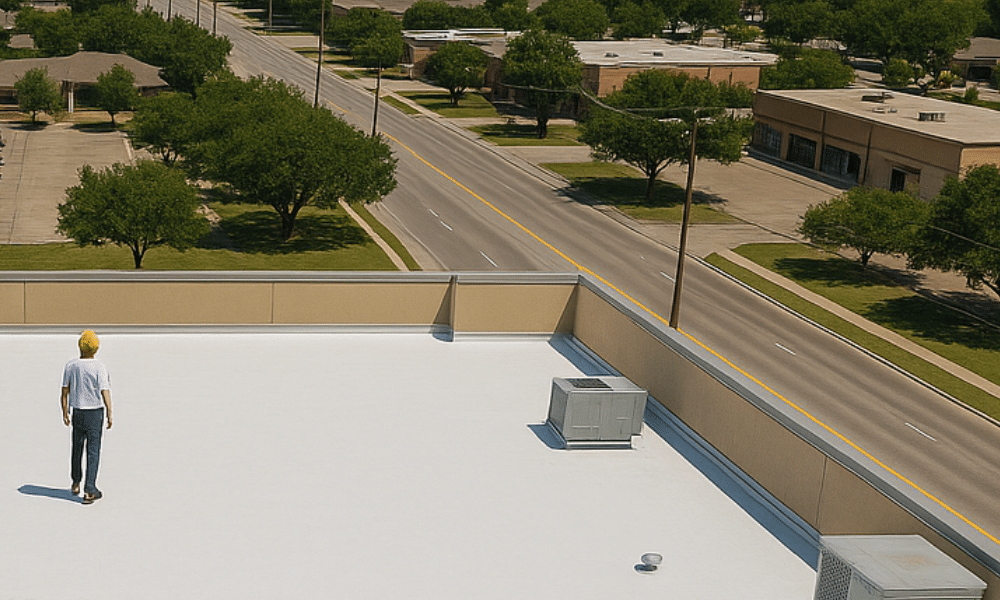 why a post storm roof inspection is crucial—even if you don’t see leaks Commercial roof being inspected for storm damage—schedule your post-storm inspection with WaterTight Roofing today for peace of mind. Call 888-809-9976 now!