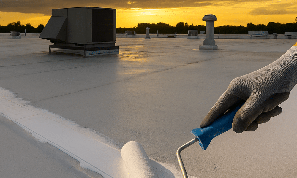 how weatherproofing extends commercial roof life in storm prone areas Commercial roof weatherproofing installation in storm-prone area—contact WaterTight Roofing at 888-809-9976 to protect your building