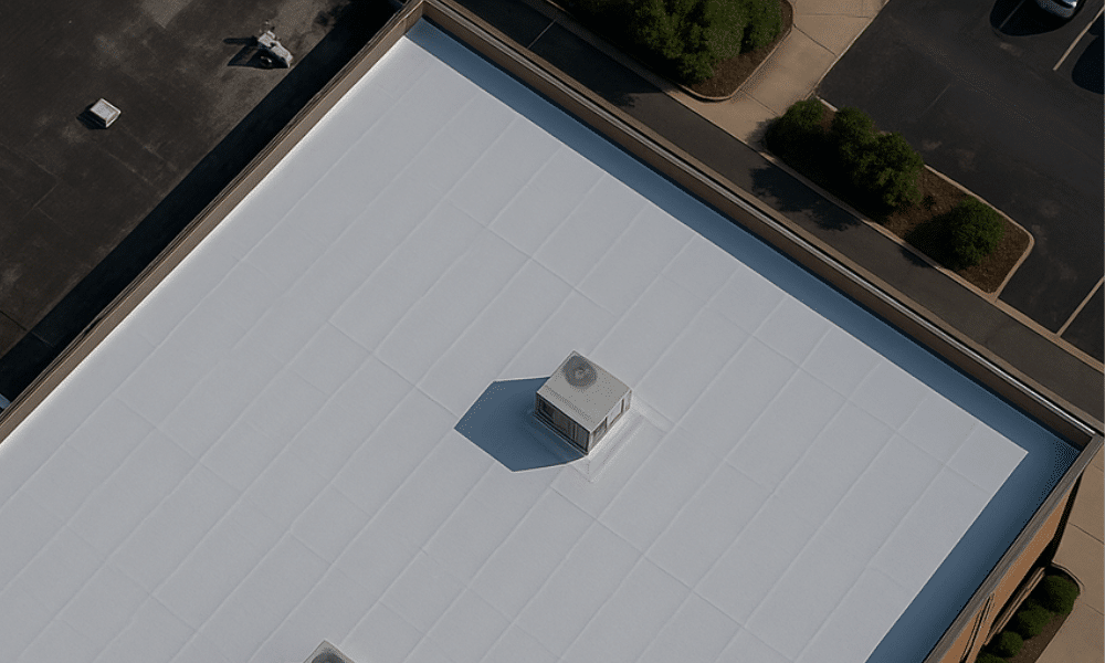 The difference between a re-roof and a roof overlay on a commercial building. Learn which option is best for your facility—contact us today for help.